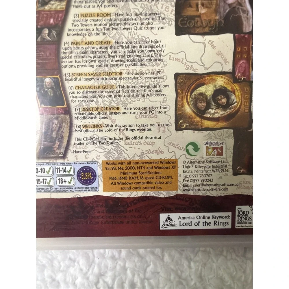 The Lord Of The Rings The Two Towers Activity Studio PC CD ROM Vtg